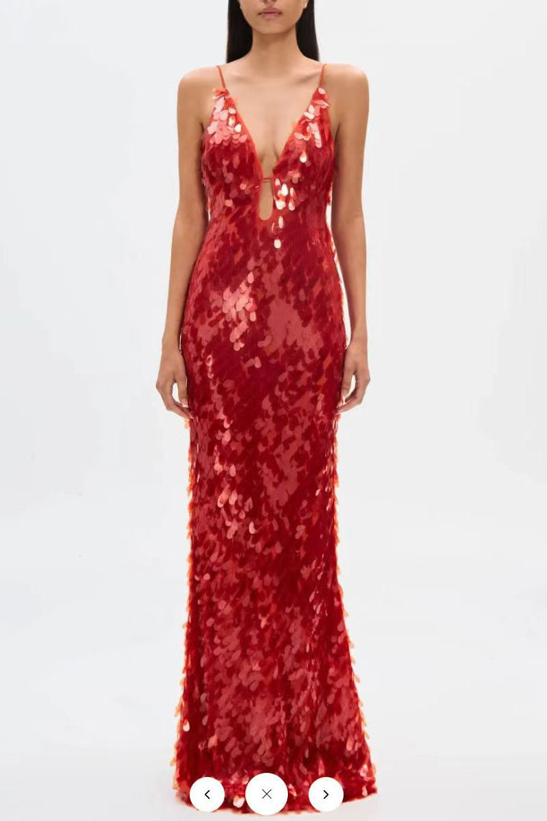 Modern Glittery Dress with Thin Straps