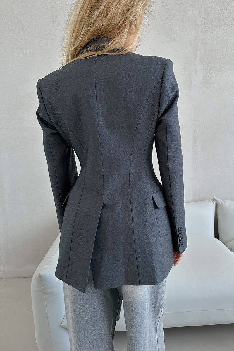 Modern V-Neck Cinched Spring Blazer