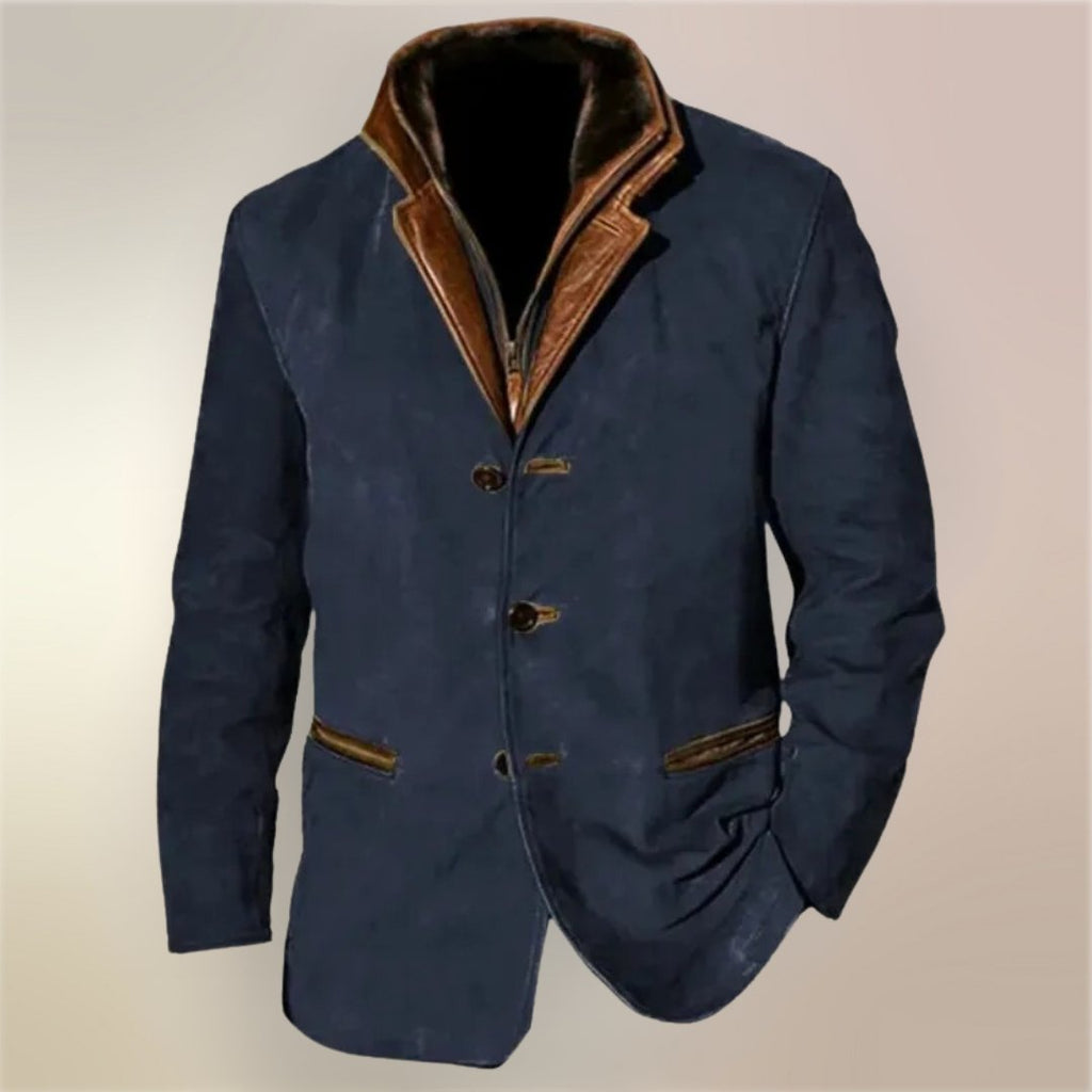 Suede Sweater with Button Front