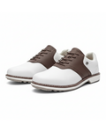 Pebbled Leather Brogue Shoes with Two-Tone Detail