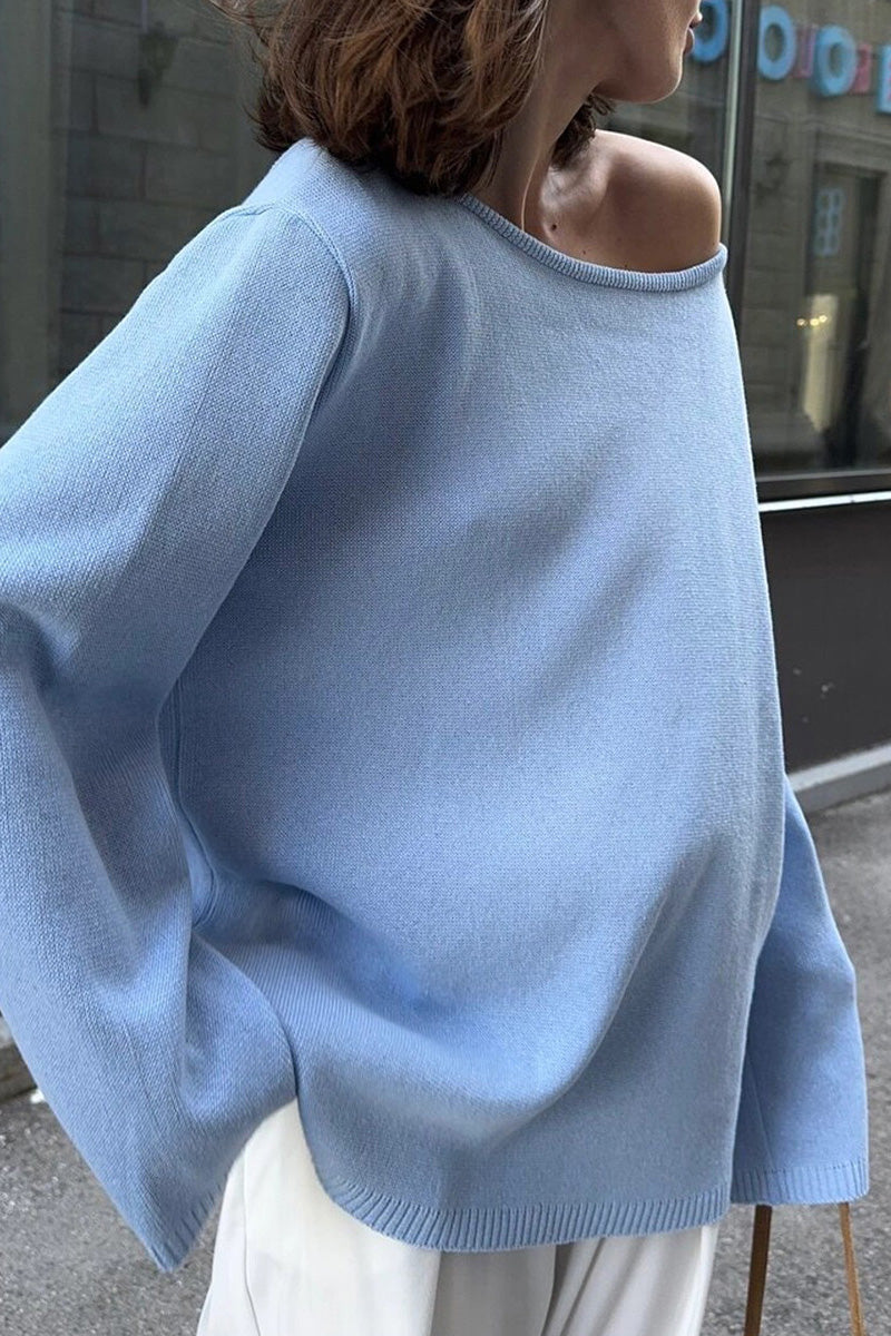 Hidden Open-Back Lazy Knit Sweater