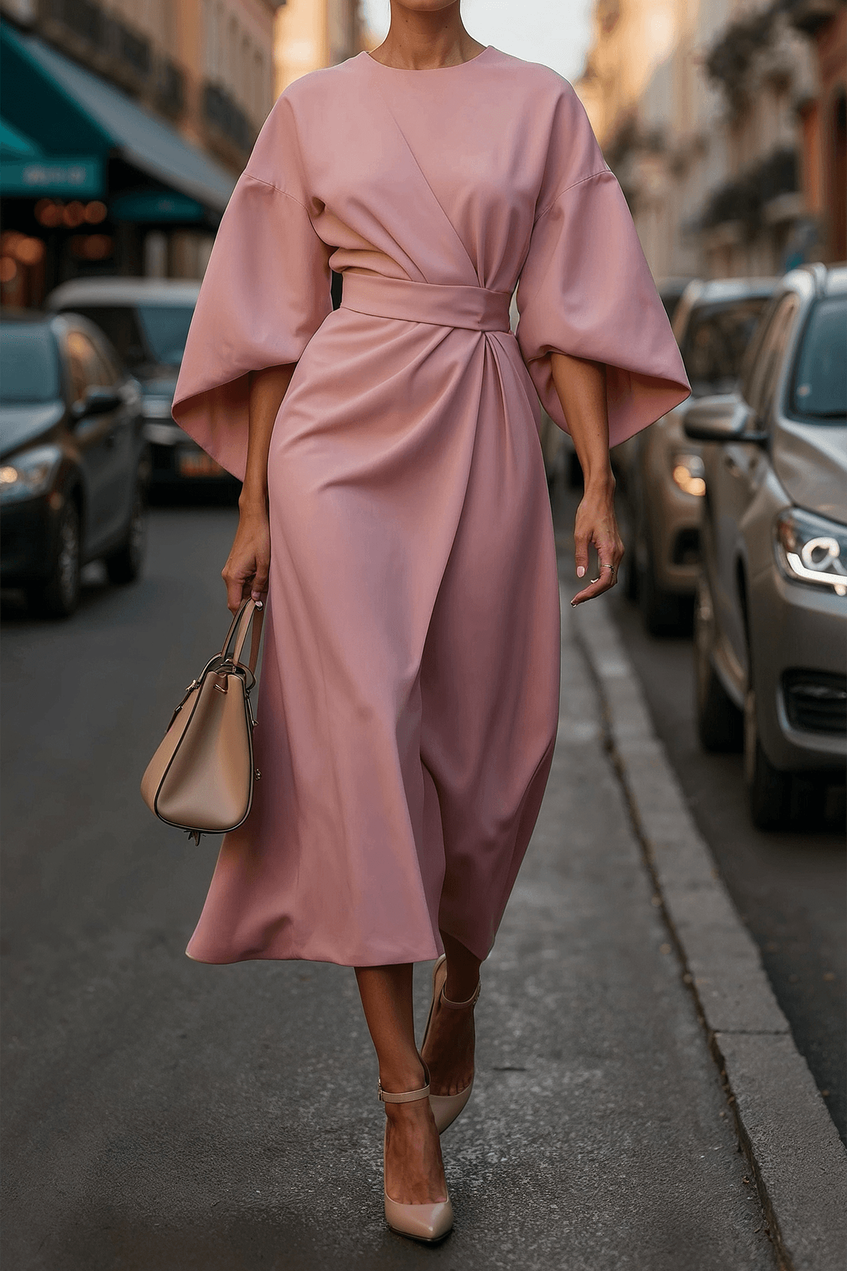 Refined Solid Waist Dress