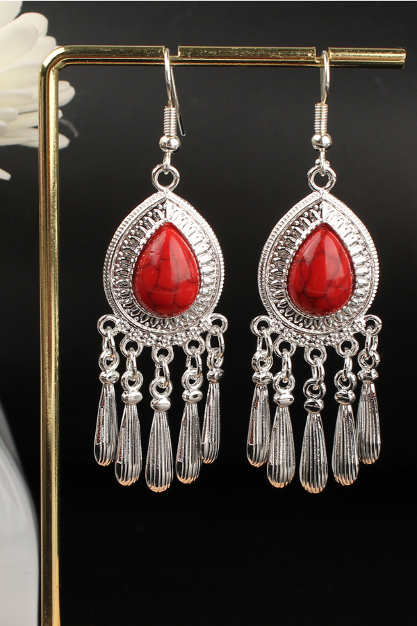 Boho Tassel Multicolor Turquoise Earrings