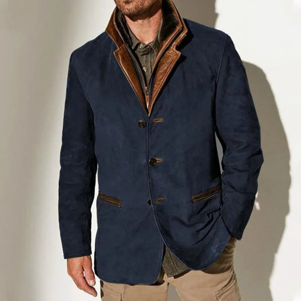 Suede Sweater with Button Front