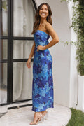 Miya Maxi-Length Dress - Blue Flower