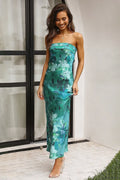 Miya Maxi-Length Dress - Green Print