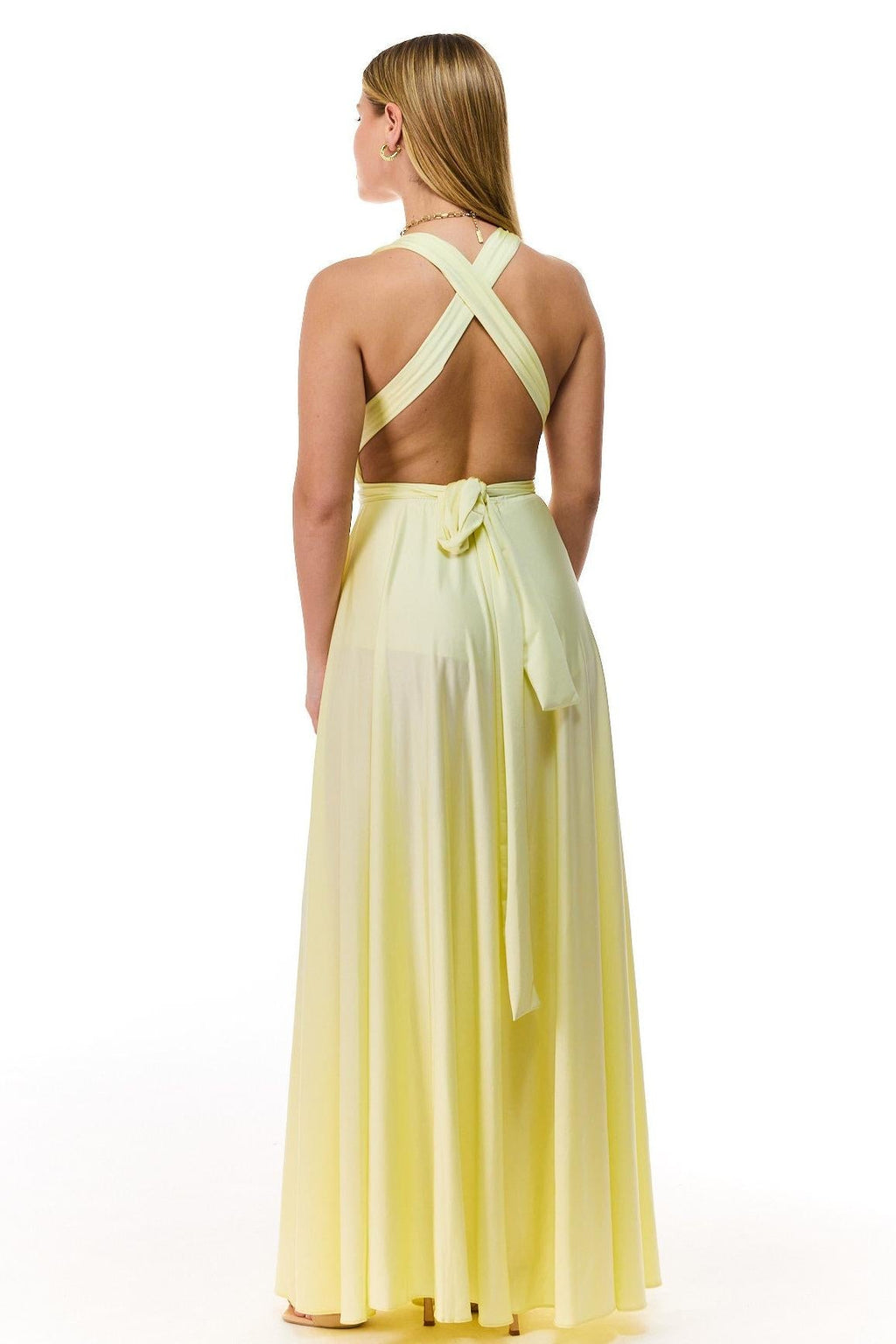 Yellow Tie Maxi-Length Dress