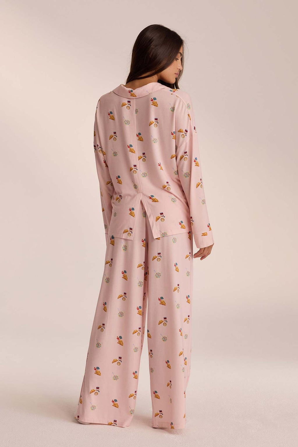Coordinated Food Print Pajama Set