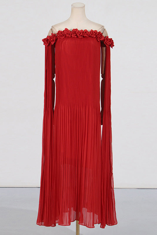 3D Flower Maxi-Length Dress