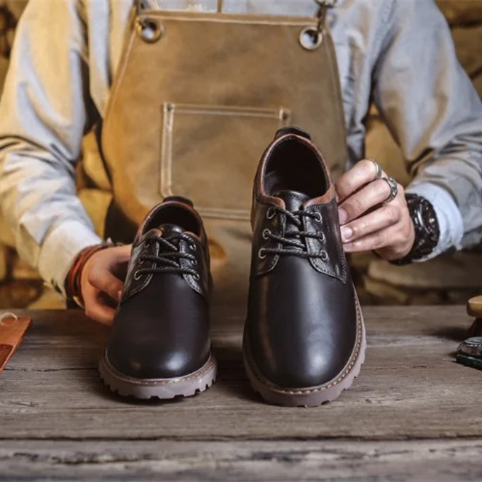 Casual Polished Leather Oxford Shoes
