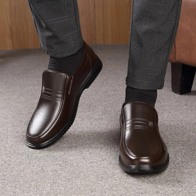 Leather Loafers with Semi-Gloss Finish