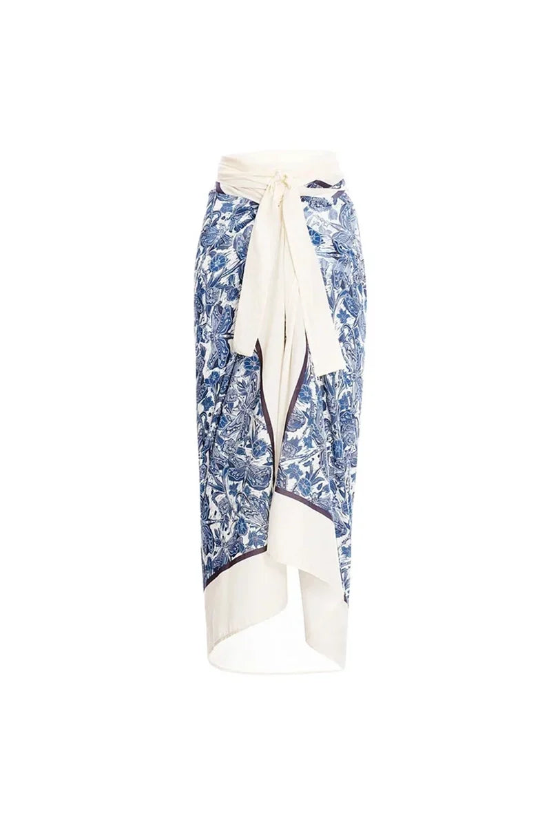 Blue Dragonfly Print Ruffled Two-Piece Bikini