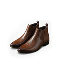 Full-Grain Leather Chelsea Boots with Patina Finish