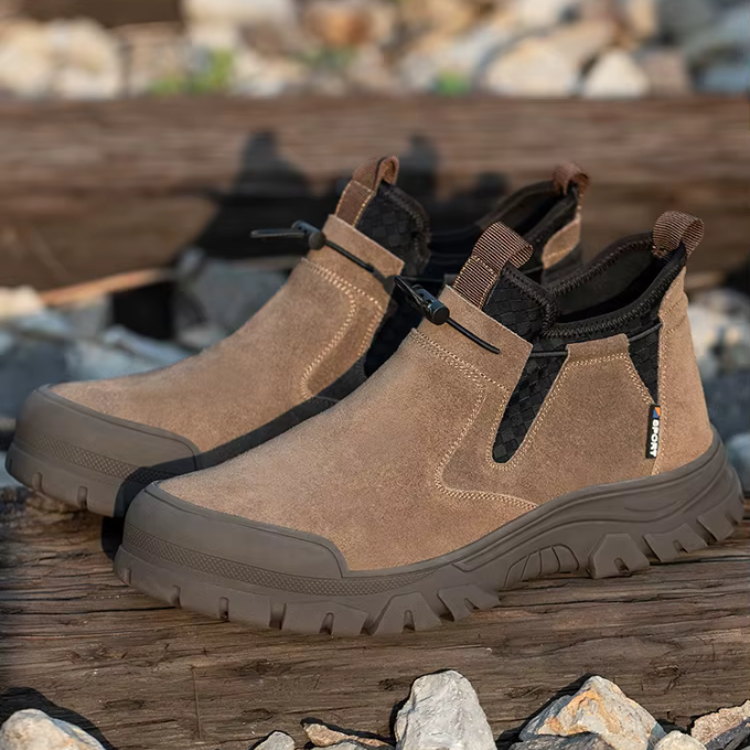 Suede Sneakers with Slip-Resistant Tread