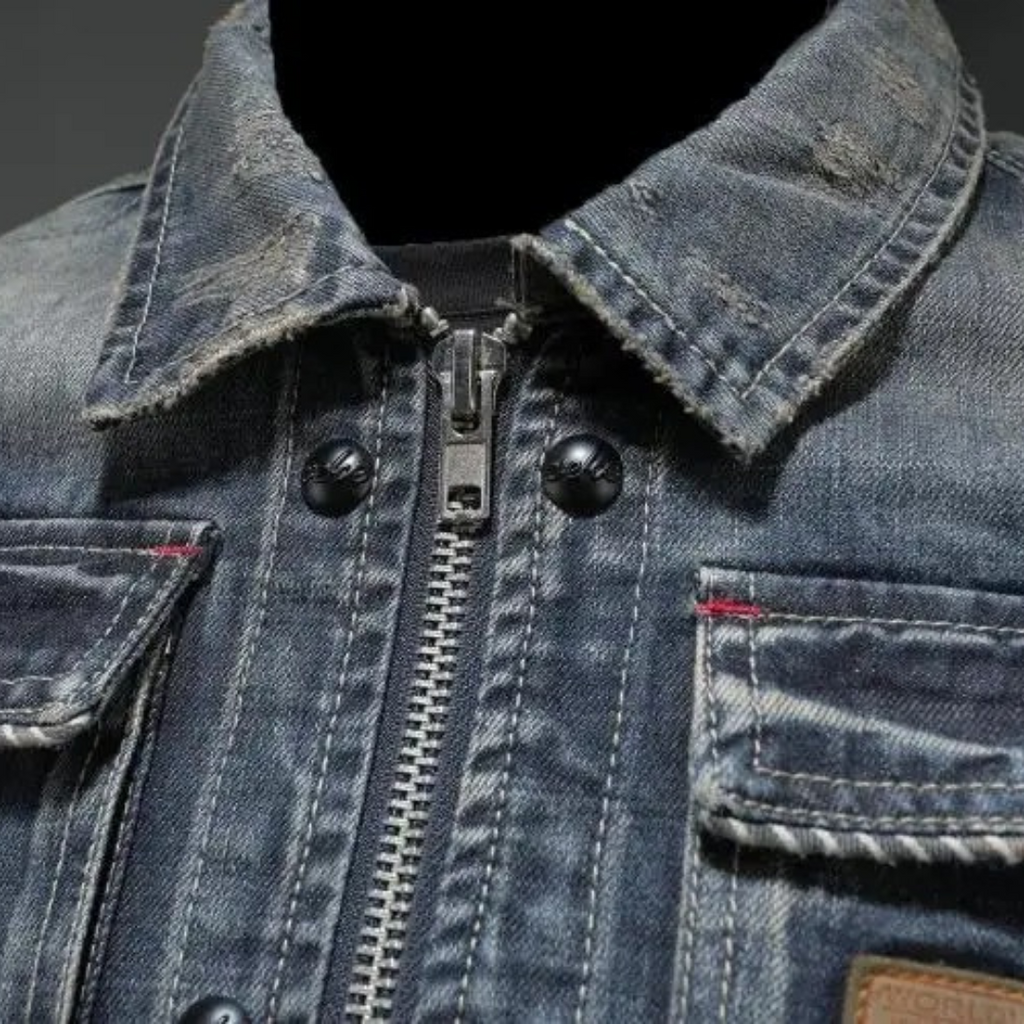 Warm Denim Jacket with Button Front
