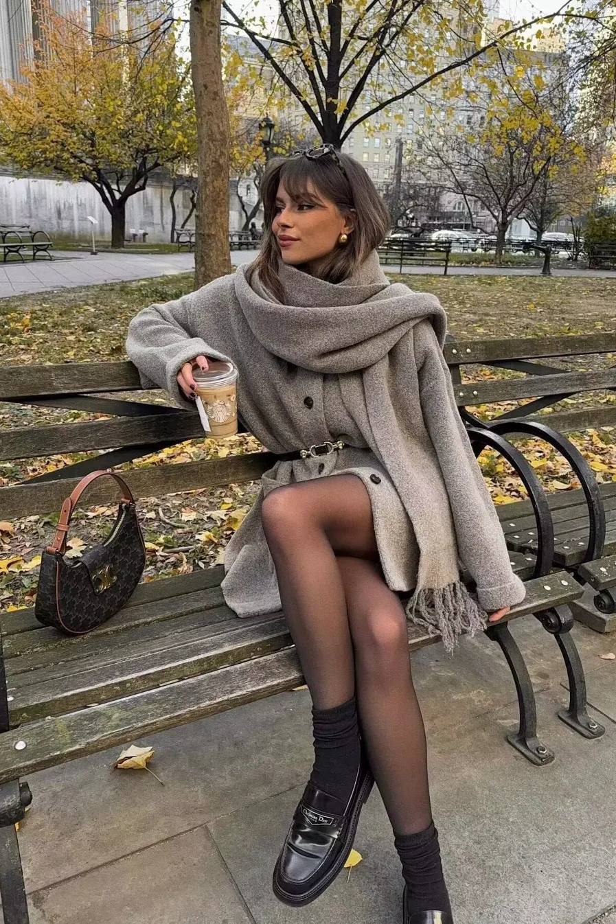 Coordinated Scarf And Coat Set