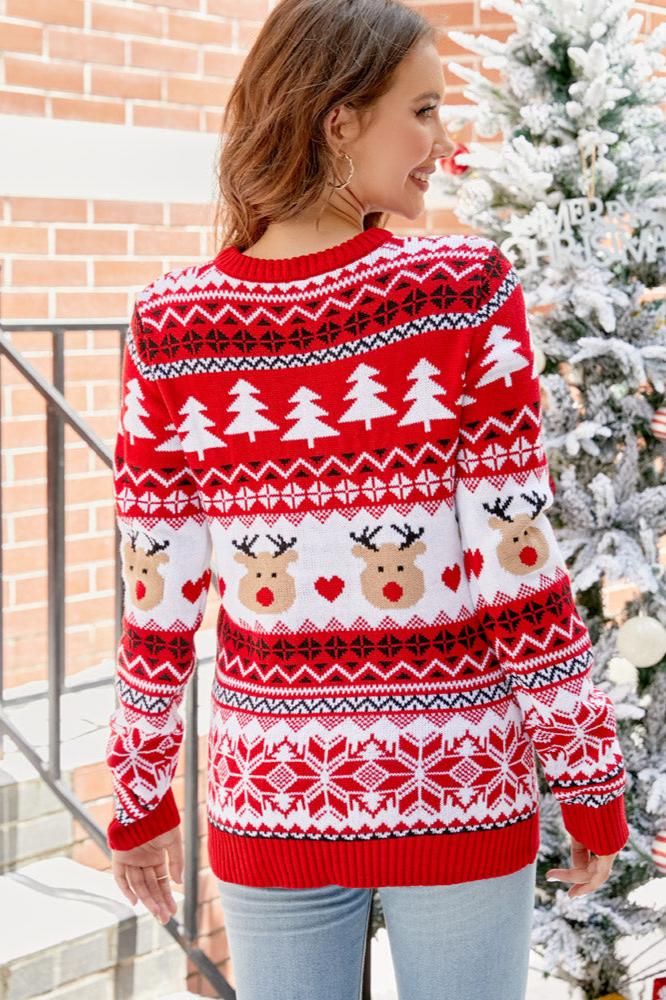 Christmas Bear & Antler Knitted Knit Sweater
