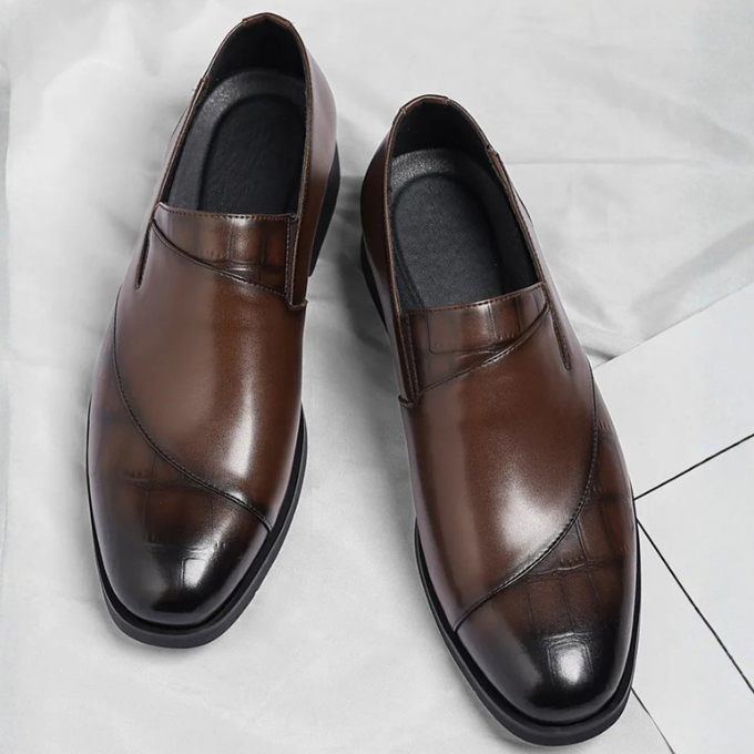 Casual Polished Leather Loafers