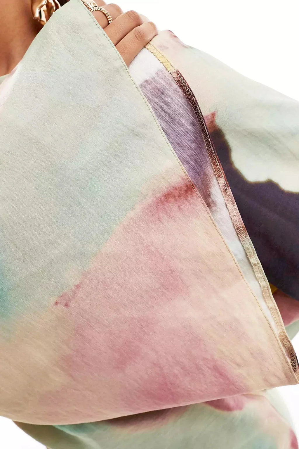 Modern Abstract Watercolor Print Ultra-Long Dress