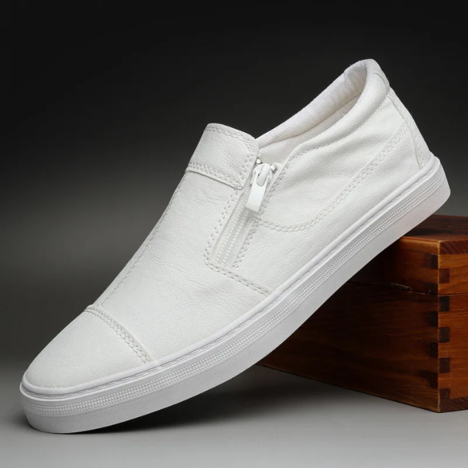Leather-Look Sneakers with All-Day Comfort