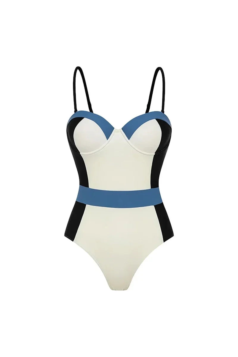 Modern Colorblock Structured One Piece Swimsuit
