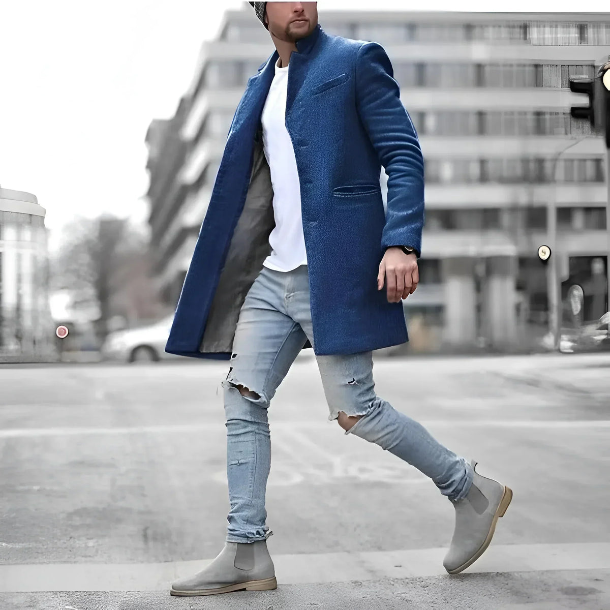 Breathable Wool Blend Coat