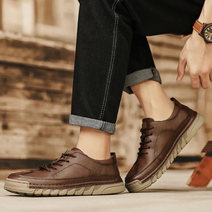 Full-Grain Leather Shoes with Precision Stitching