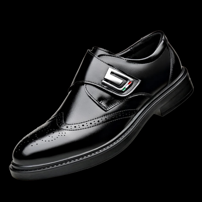 Polished Full-Grain Leather Shoes with Rubber Sole
