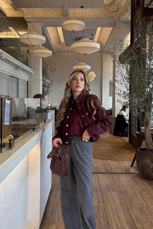 Modern Structured Mock-Neck Mini Jacket