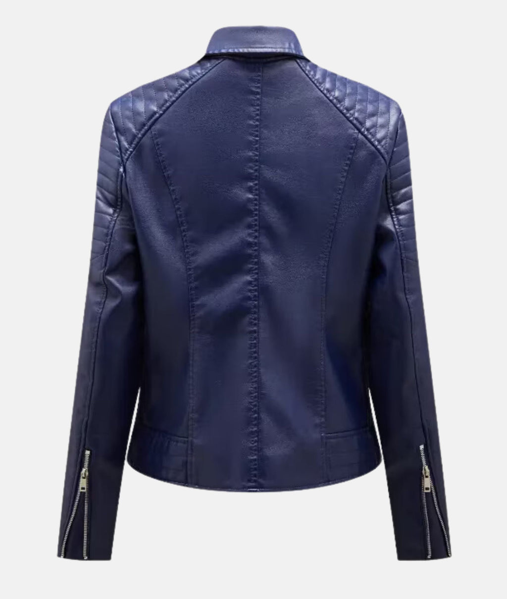 Leather Biker Jacket without a Hood