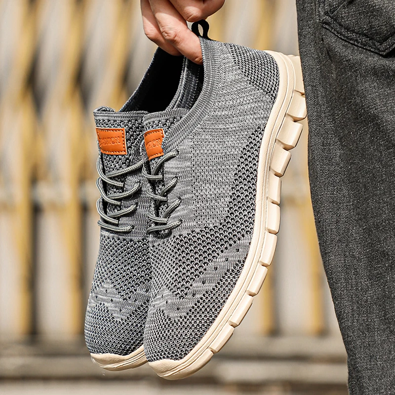 Mesh Knit Sneakers with Shock-Absorbing Sole