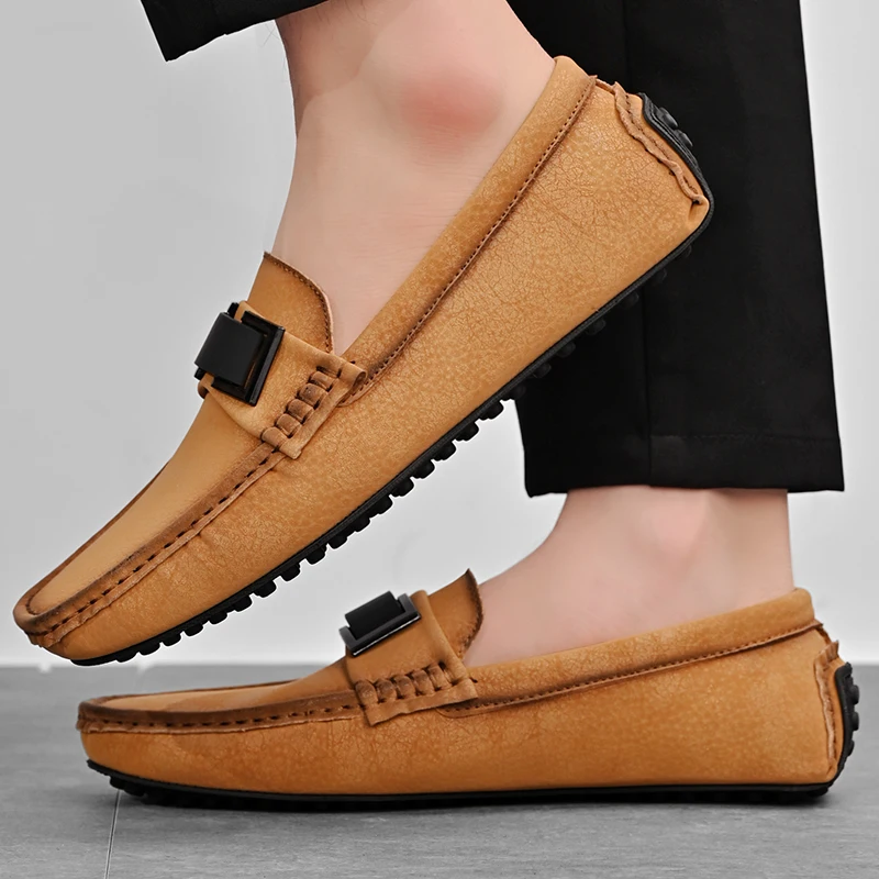 Leather Loafers with Cushioned Insole