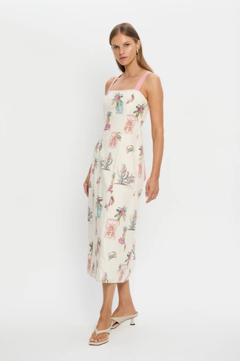Tie-Waist Tank Midi-Length Dress