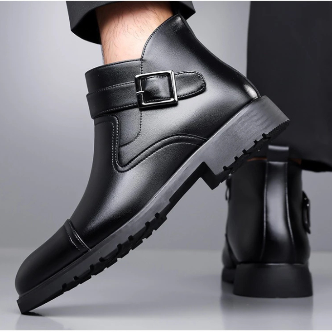 Leather Chelsea Boots with Rubber Sole