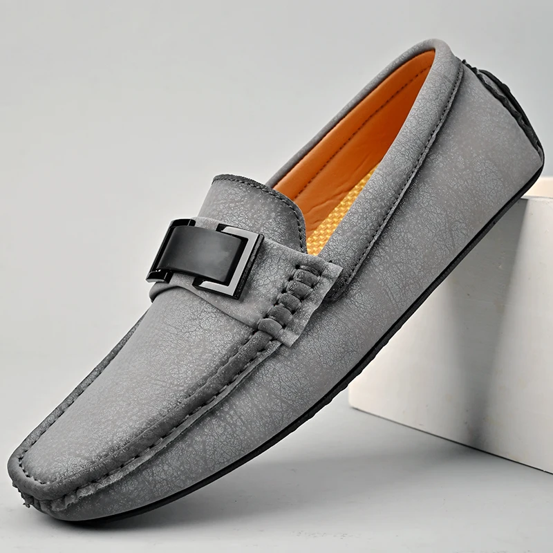 Leather Loafers with Cushioned Insole