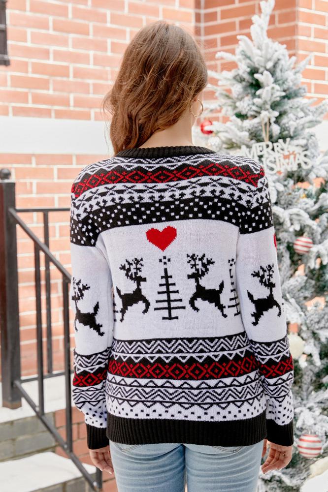 Christmas Bear & Antler Knitted Knit Sweater