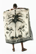 Oversized Flamingo Kaftan Maxi-Length Dress