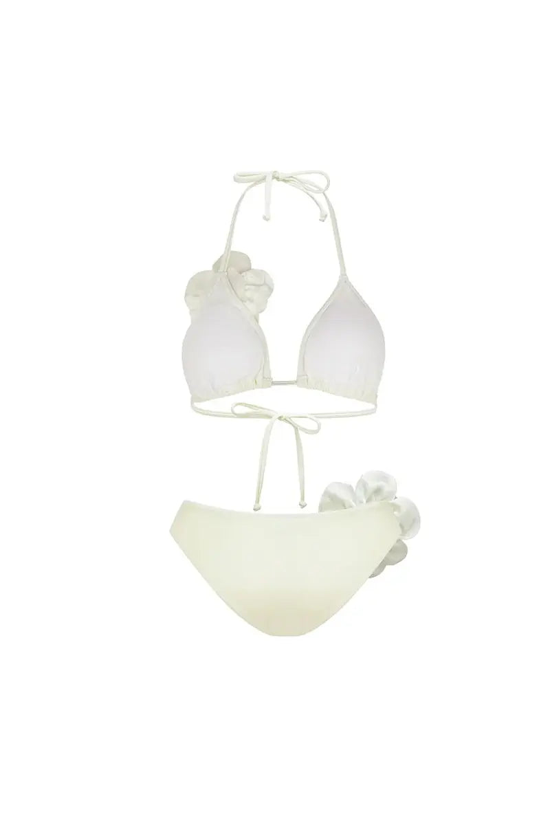 Halter 3D Flower Sexy Two-Piece Bikini