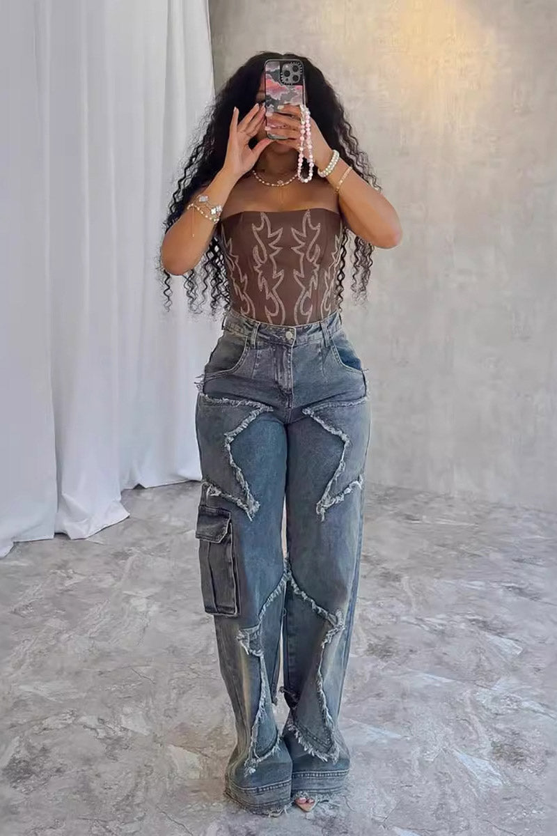 Star Tassel Fringe Wide-Leg Trousers