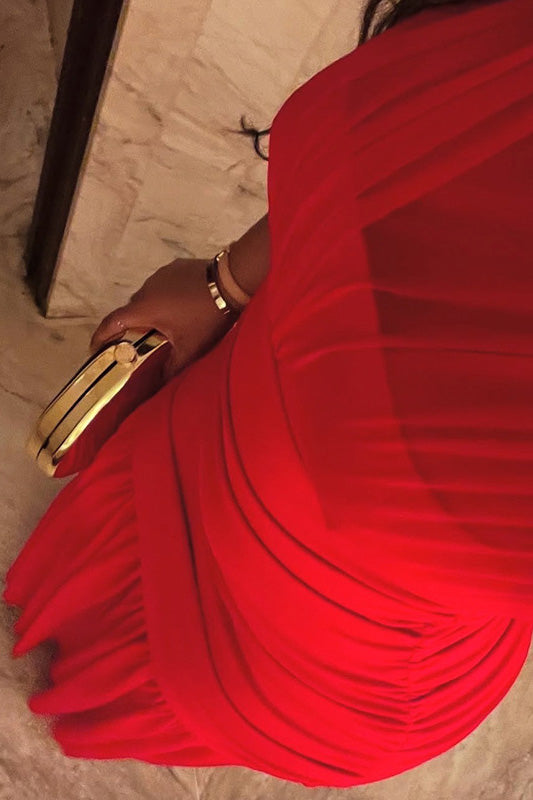 Timeless Solid Fishtail Maxi-Length Dress