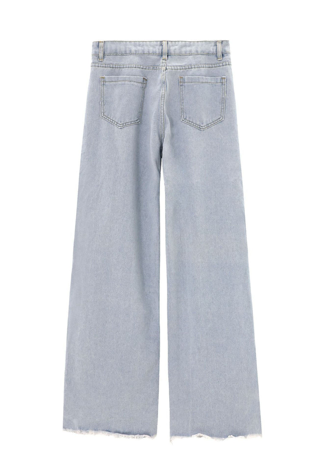 Y2K Crystal-Detail Side-Slit Denim Trousers