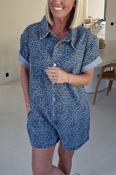 Modern Jini Jeans Playsuit Blue Leo