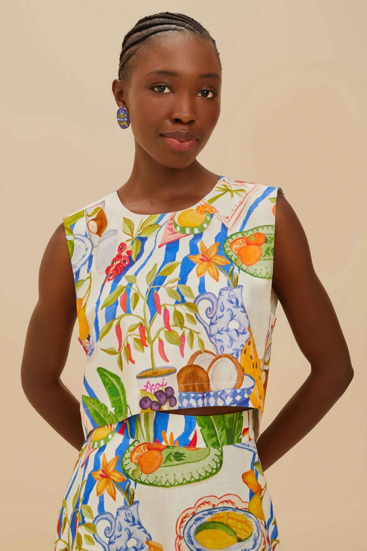 Coordinated Holiday Joy Fruit Color Skirt Set