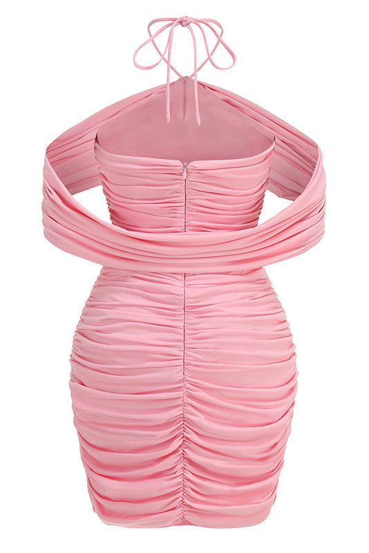 Summer Halter Fitted Mini-Length Dress