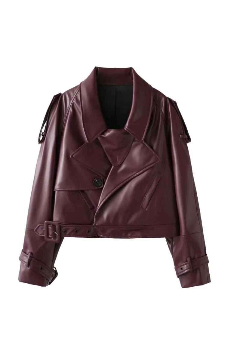 Modern British Moto Cropped Leather Jacket