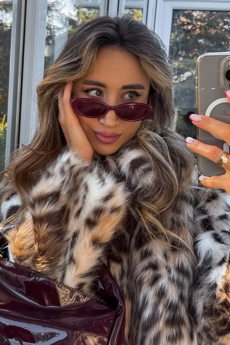 Modern Wild leopard print short lapel fur coat