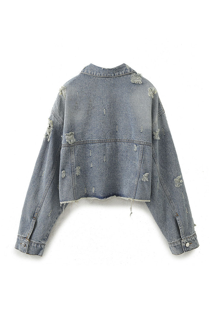 Modern Personalized Trendy Short Denim Suit