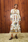 Puff Sleeve Retro Midi-Length Dress