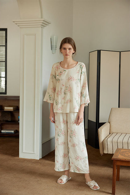 Eco-Friendly Fiber Patterned Pajama Set