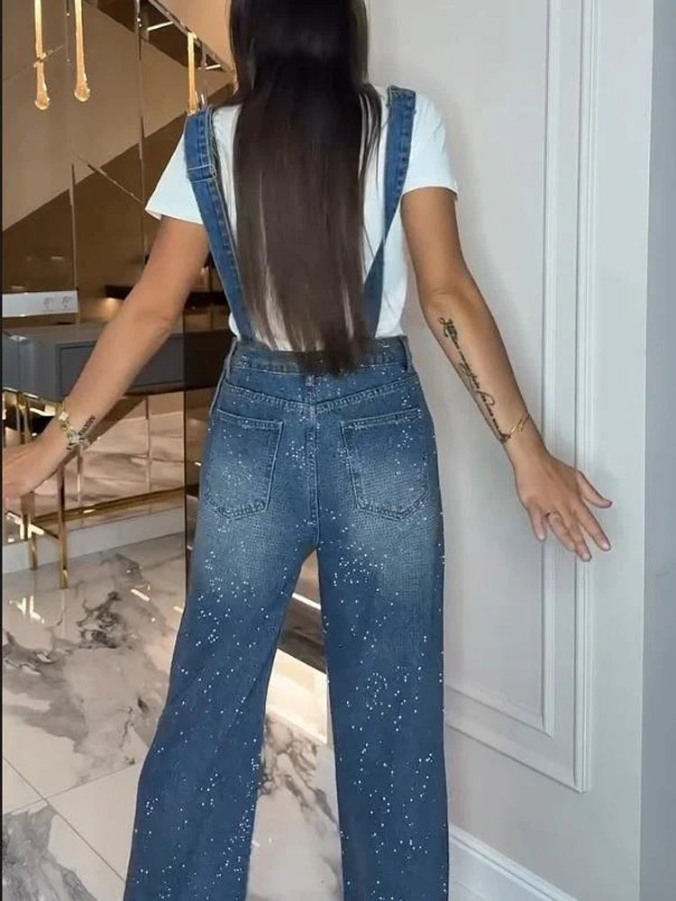 Modern Ripped Denim Overalls